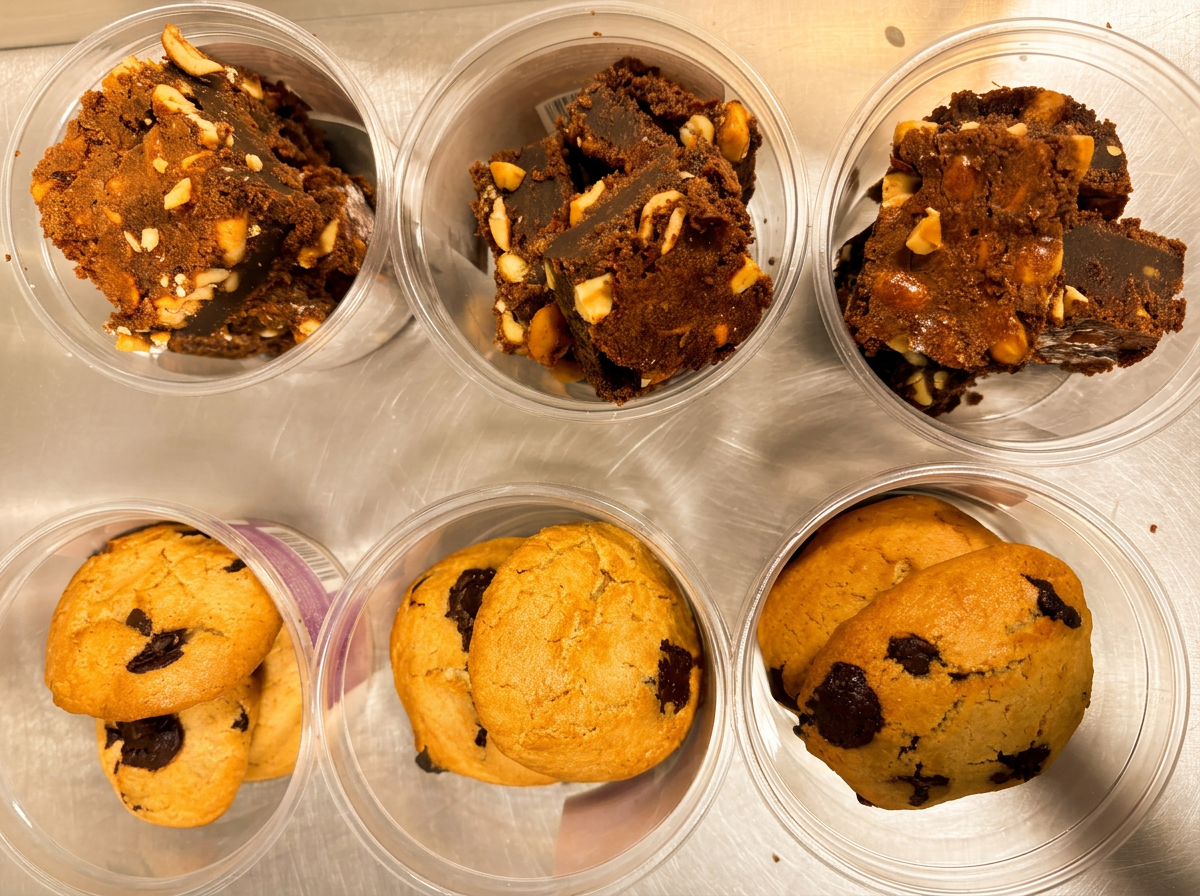 Pots de cookies au chocolat et brownies aux cacahuètes Dolcini